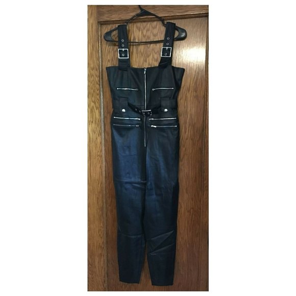WeWoreWhat Moto Vegan Leather Jumpsuit Sizes XS NWT - Picture 11 of 15